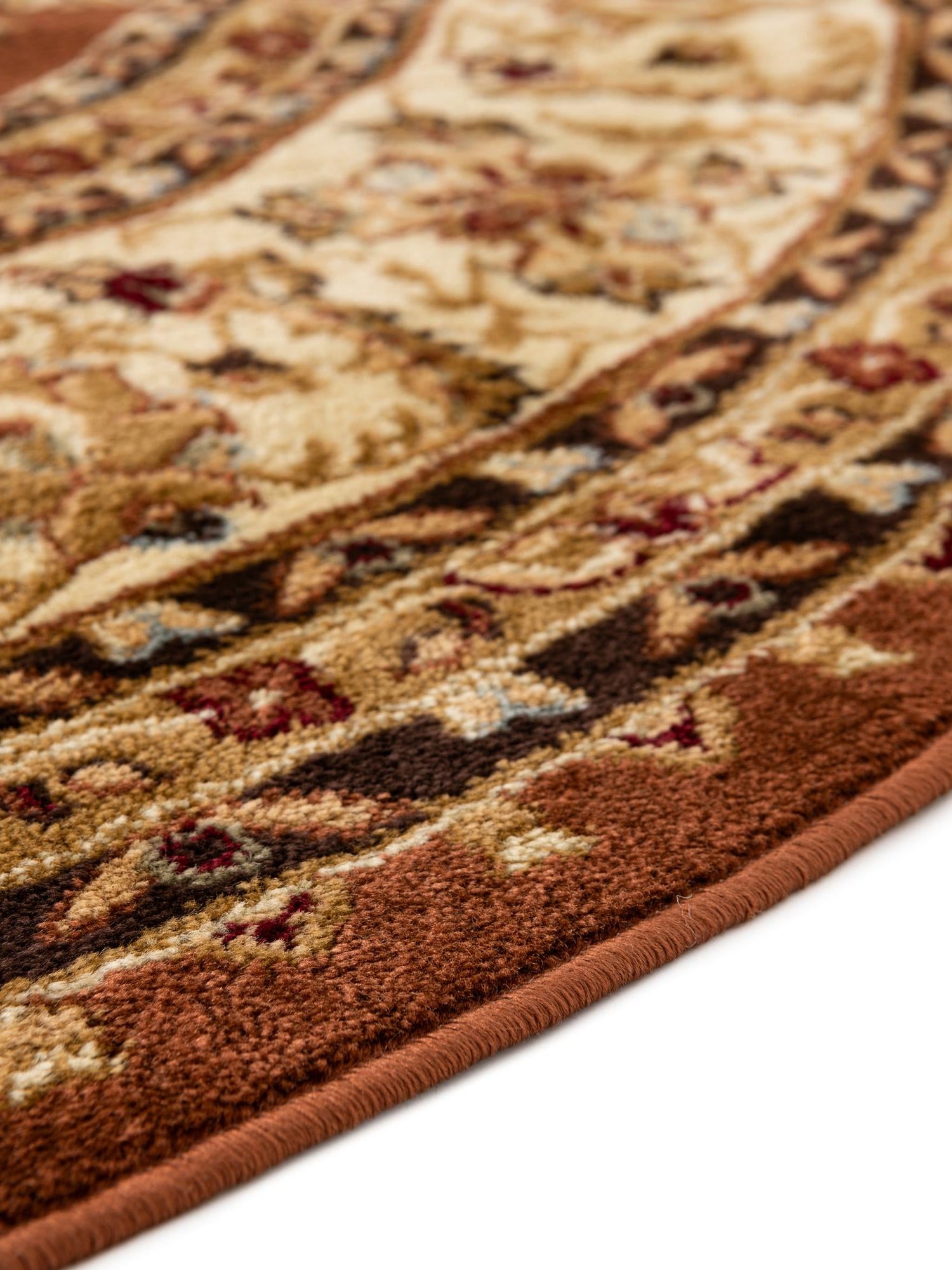 Brick Red Light Rose 7' 10 x 7' 10 Voyage Round Area Rug