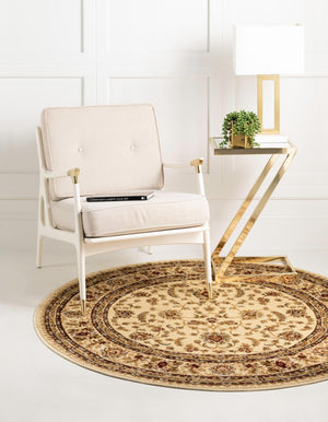 Cream 6' 1 x 6' 1 Voyage Round Rug