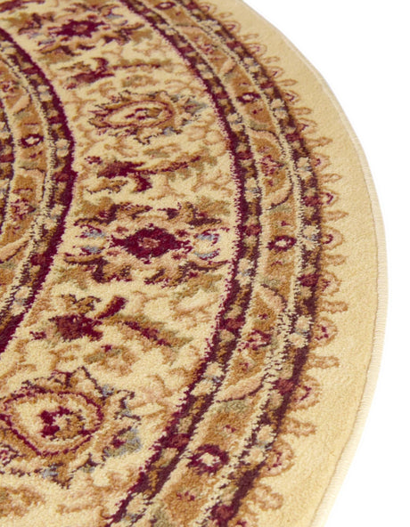 Cream 7' 10 x 7' 10 Voyage Round Area Rug Persian Inspired Classic Traditional Design Durable Carpet Mat for Home Interior Design for Sale at Rug Engine