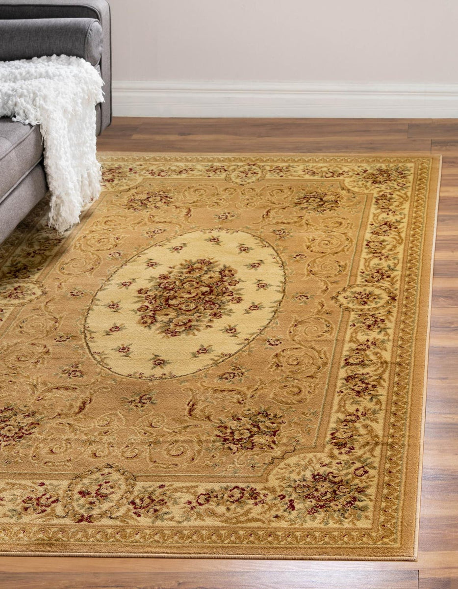 Off Center Rugs Tan 10' 6 x 16' 5 Versailles Rectangle Area Rug Classic Traditional Mo ...