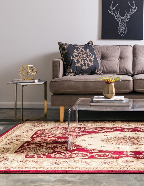 Red 2' 2 x 3' 1 Versailles Rectangle Area Rug Classic Traditional Motif Indoor Carpet for Hallways, Dining Rooms, Bedrooms, Living Room, Office for Sale at Rug Engine