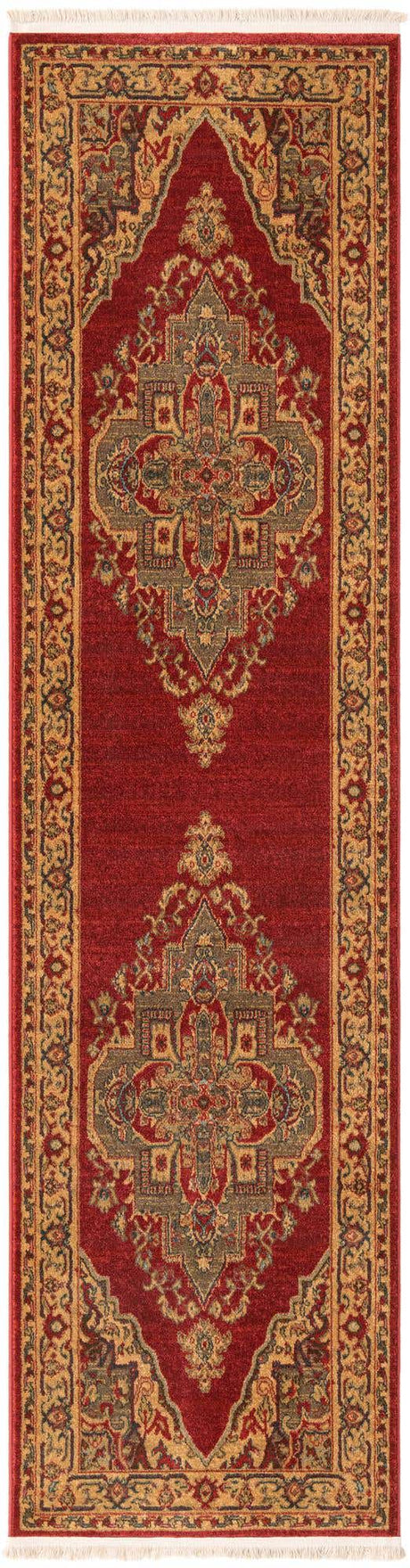 Red 2' 7 x 10' Sahand Runner Area Rug Affordable Easy Clean Traditional Design Durable Carpet for Home Interior Design Living Room Dining Office for Sale at Rug Engine