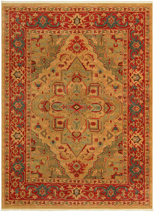 Tan 9' x 12' Sahand Rectangle Area Rug Affordable Easy Clean Traditional Design Durable Carpet for Home Interior Design Living Room Dining Office for Sale at Rug Engine