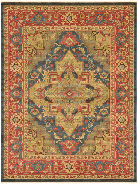 Navy Blue 9' x 12' Sahand Rectangle Area Rug Affordable Easy Clean Traditional Design Durable Carpet for Home Interior Design Living Room Dining Office for Sale at Rug Engine