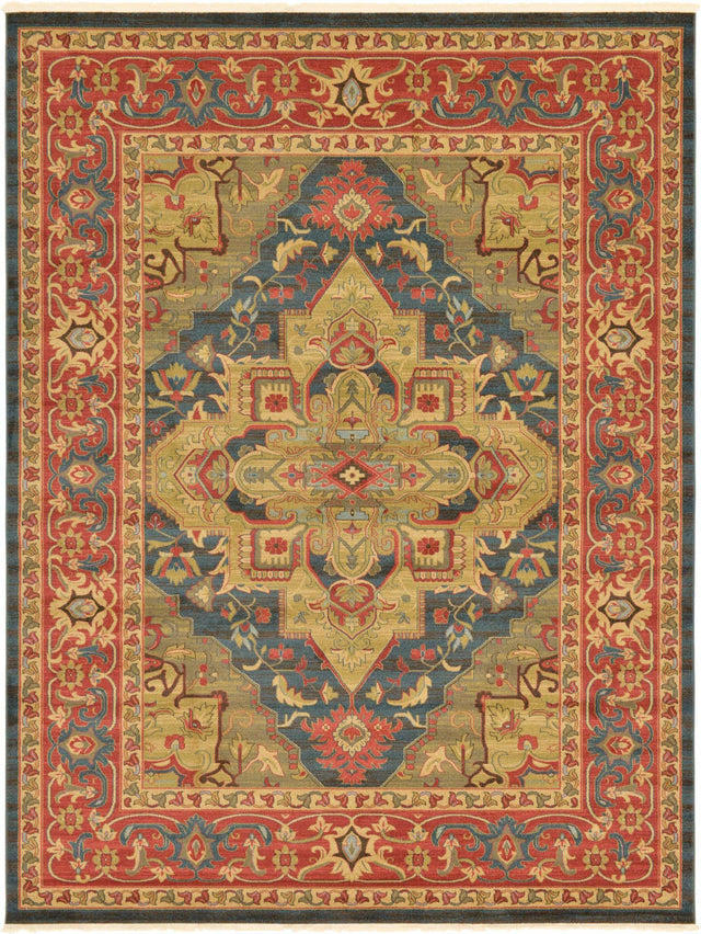 Navy Blue 9' x 12' Sahand Rectangle Area Rug Affordable Easy Clean Traditional Design Durable Carpet for Home Interior Design Living Room Dining Office for Sale at Rug Engine