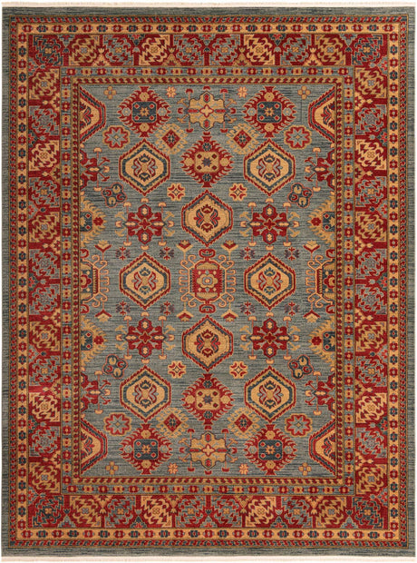 Light Blue 9' x 12' Sahand Rectangle Area Rug Affordable Easy Clean Traditional Design Durable Carpet for Home Interior Design Living Room Dining Office for Sale at Rug Engine