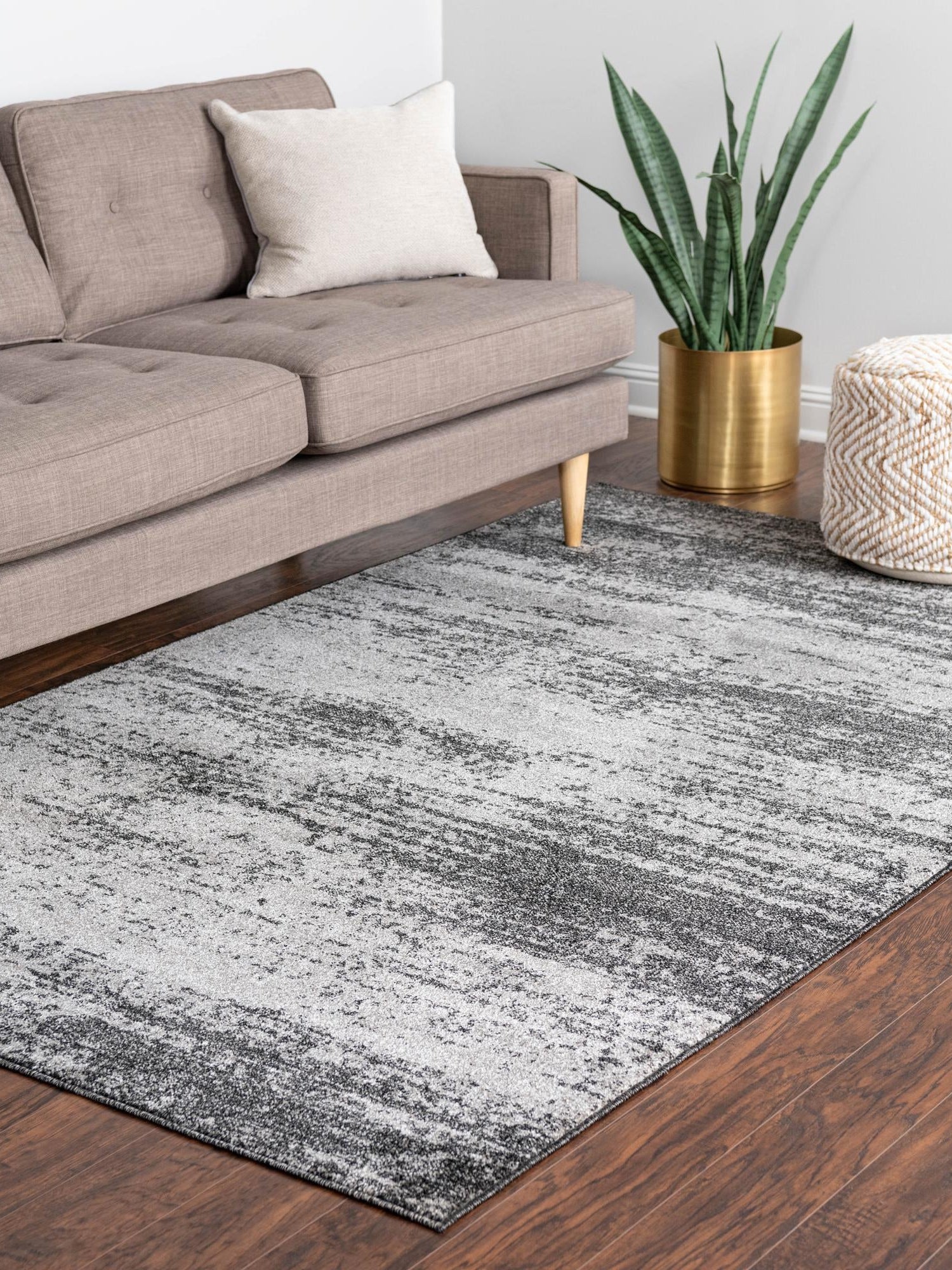 Dark Gray 9' x 12' Del Mar Rectangle Area Rug 100% Polypropylene Easy Clean Stain Resistant Vivid Modern Carpet Mat for Home Decor Interior Designing for Sale at Rug Engine