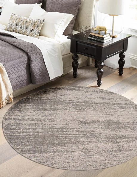 Gray 6' 1 x 6' 1 Del Mar Round Area Rug 100% Polypropylene Easy Clean Stain Resistant Vivid Modern Carpet Mat for Home Decor Interior Designing for Sale at Rug Engine