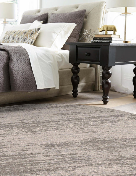 Gray 6' 1 x 6' 1 Del Mar Round Area Rug 100% Polypropylene Easy Clean Stain Resistant Vivid Modern Carpet Mat for Home Decor Interior Designing for Sale at Rug Engine