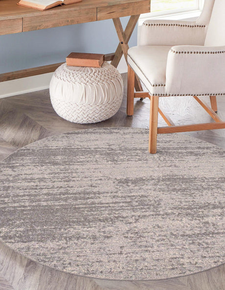 Gray 6' 1 x 6' 1 Del Mar Round Area Rug 100% Polypropylene Easy Clean Stain Resistant Vivid Modern Carpet Mat for Home Decor Interior Designing for Sale at Rug Engine