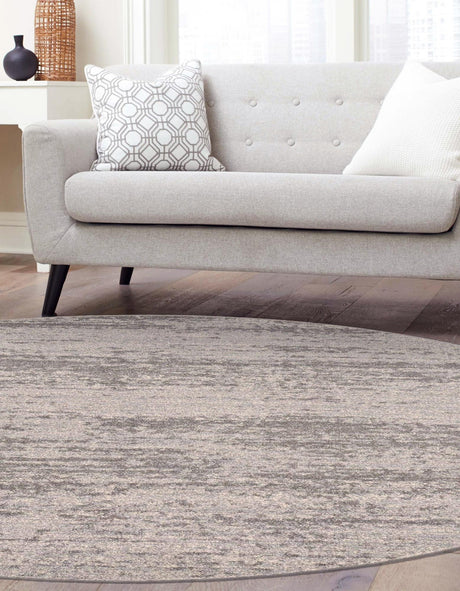 Gray 6' 1 x 6' 1 Del Mar Round Area Rug 100% Polypropylene Easy Clean Stain Resistant Vivid Modern Carpet Mat for Home Decor Interior Designing for Sale at Rug Engine