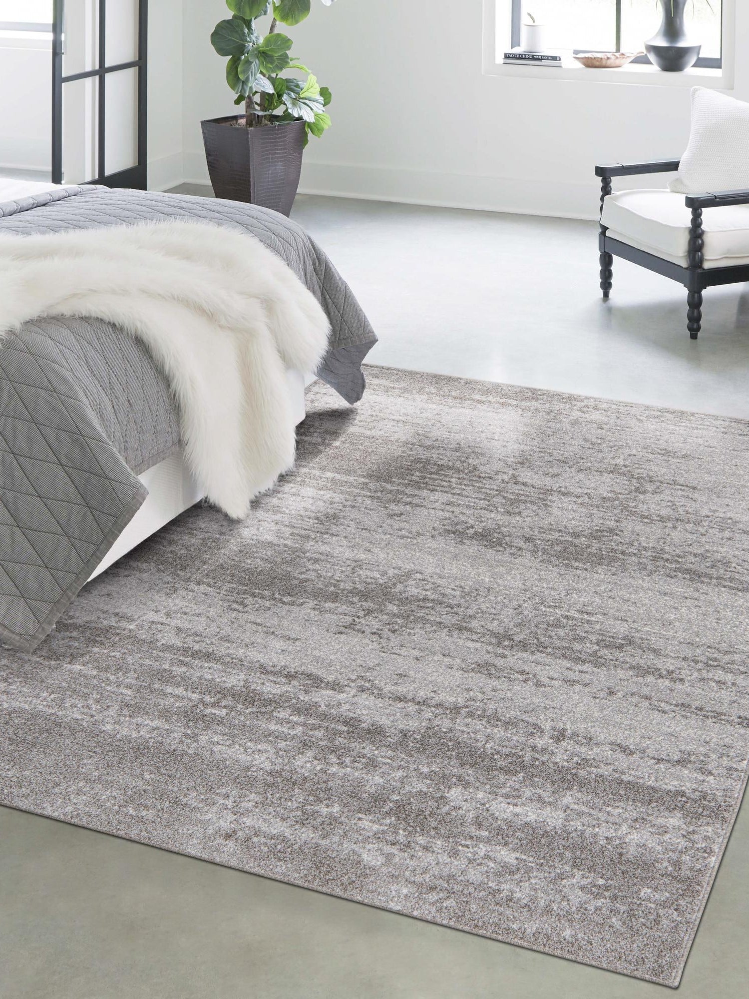 Gray 5' 3 x 8' Del Mar Rectangle Area Rug 100% Polypropylene Easy Clean Stain Resistant Vivid Modern Carpet Mat for Home Decor Interior Designing for Sale at Rug Engine