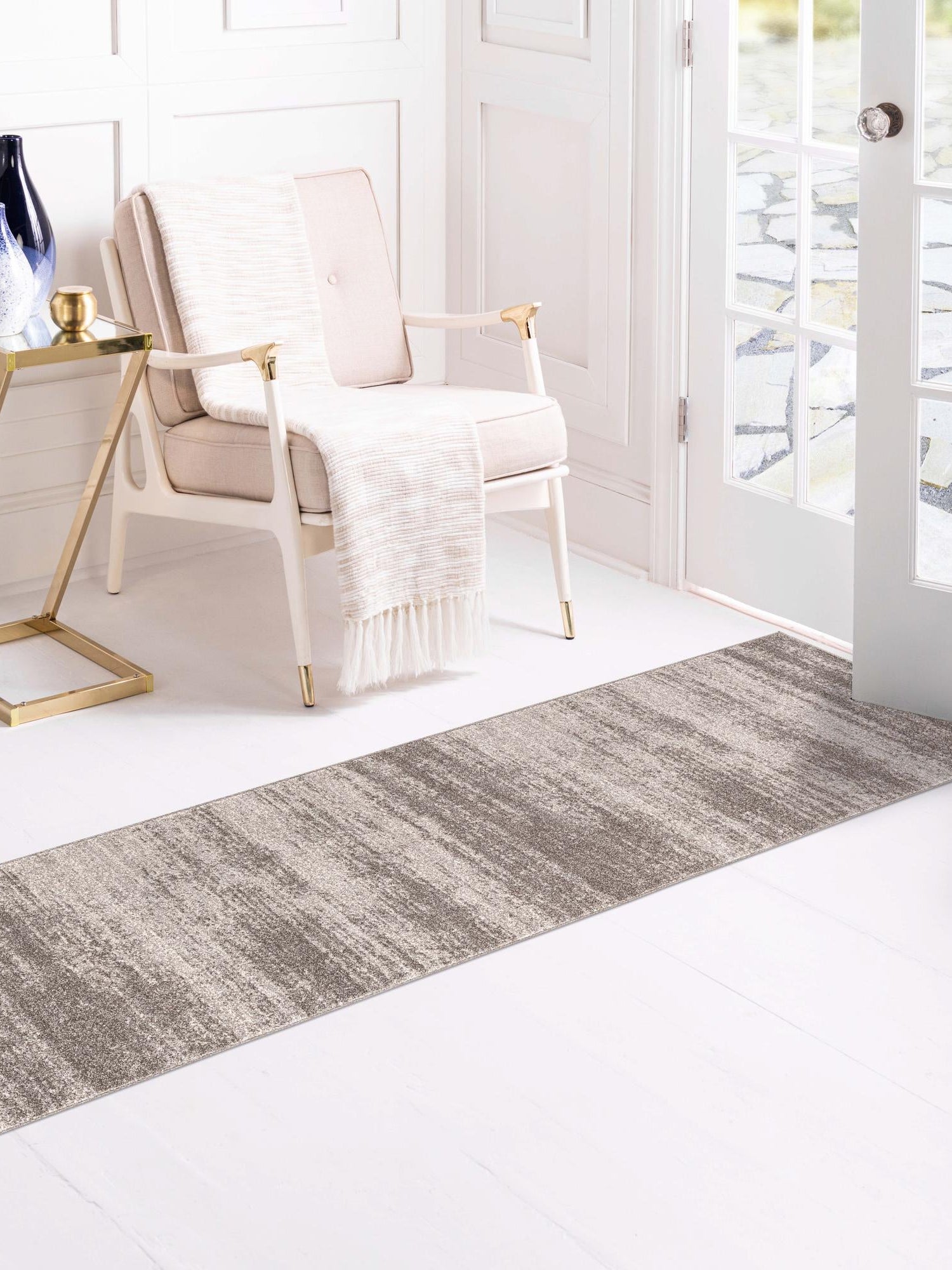 Gray 2' x 8' Del Mar Runner Area Rug 100% Polypropylene Easy Clean Stain Resistant Vivid Modern Carpet Mat for Home Decor Interior Designing for Sale at Rug Engine