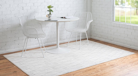 Ivory 3' 3 x 5' 3 Fez Rectangle Area Rug Geometric 100% Polypropylene Easy Clean Stain Resistant Carpet for Living, Dining, Office, Dorms for Sale at Rug Engine