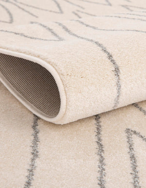 Ivory 3' 3 x 5' 3 Fez Rectangle Area Rug Geometric 100% Polypropylene Easy Clean Stain Resistant Carpet for Living, Dining, Office, Dorms for Sale at Rug Engine