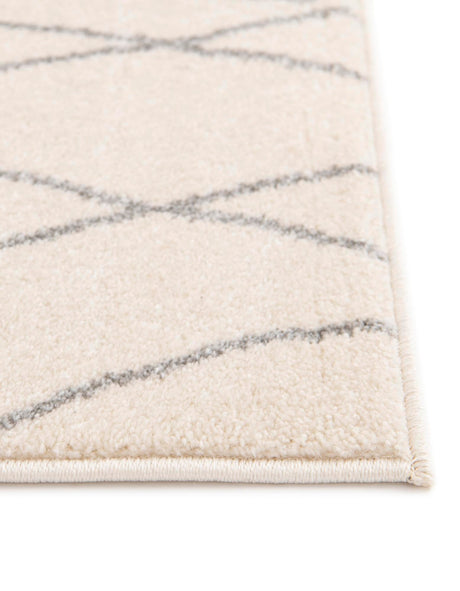 Ivory 3' 3 x 5' 3 Fez Rectangle Area Rug Geometric 100% Polypropylene Easy Clean Stain Resistant Carpet for Living, Dining, Office, Dorms for Sale at Rug Engine