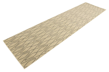 Ivory 2' 7 x 10' Fez Runner Area Rug Geometric 100% Polypropylene Easy Clean Stain Resistant Carpet for Living, Dining, Office, Dorms for Sale at Rug Engine