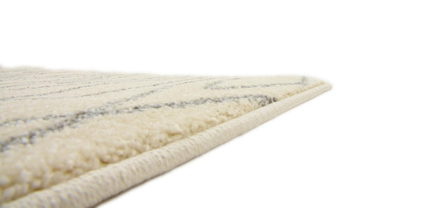 Ivory 2' 7 x 10' Fez Runner Area Rug Geometric 100% Polypropylene Easy Clean Stain Resistant Carpet for Living, Dining, Office, Dorms for Sale at Rug Engine