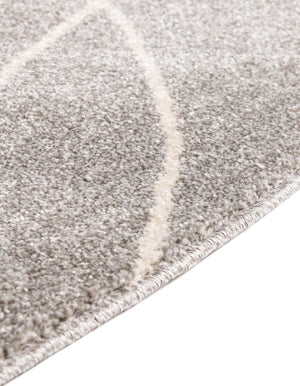 Gray 3' 3 x 3' 3 Fez Round Area Rug Geometric 100% Polypropylene Easy Clean Stain Resistant Carpet for Living, Dining, Office, Dorms for Sale at Rug Engine