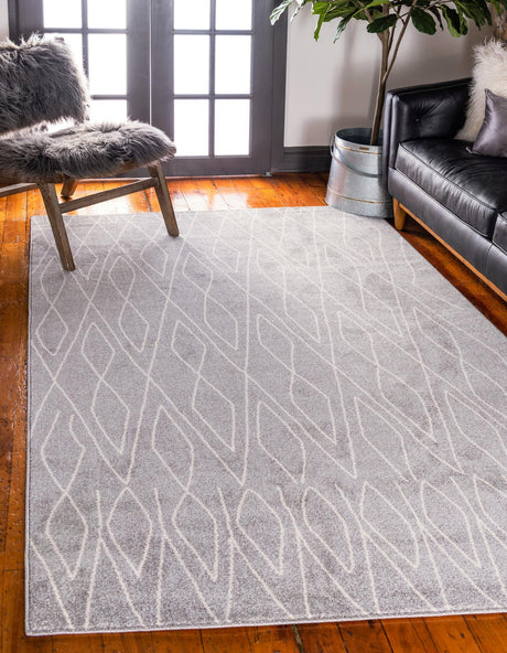Gray 2' x 3' 1 Fez Rectangle Area Rug Geometric 100% Polypropylene Easy Clean Stain Resistant Carpet for Living, Dining, Office, Dorms for Sale at Rug Engine