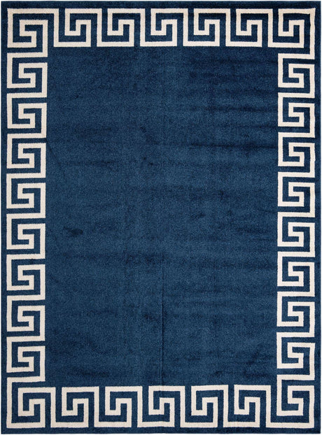 Navy Blue 9' x 12' Athens Rectangle Area Rug 100% Polypropylene With Cotton Backing Easy Clean Indoor Living Dining Room Bedroom Office Carpet for Sale at Rug Engine
