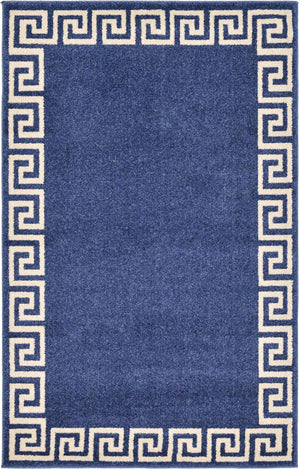 Navy Blue 3' 1 x 5' 3 Athens Rectangle Area Rug 100% Polypropylene With Cotton Backing Easy Clean Indoor Living Dining Room Bedroom Office Carpet for Sale at Rug Engine