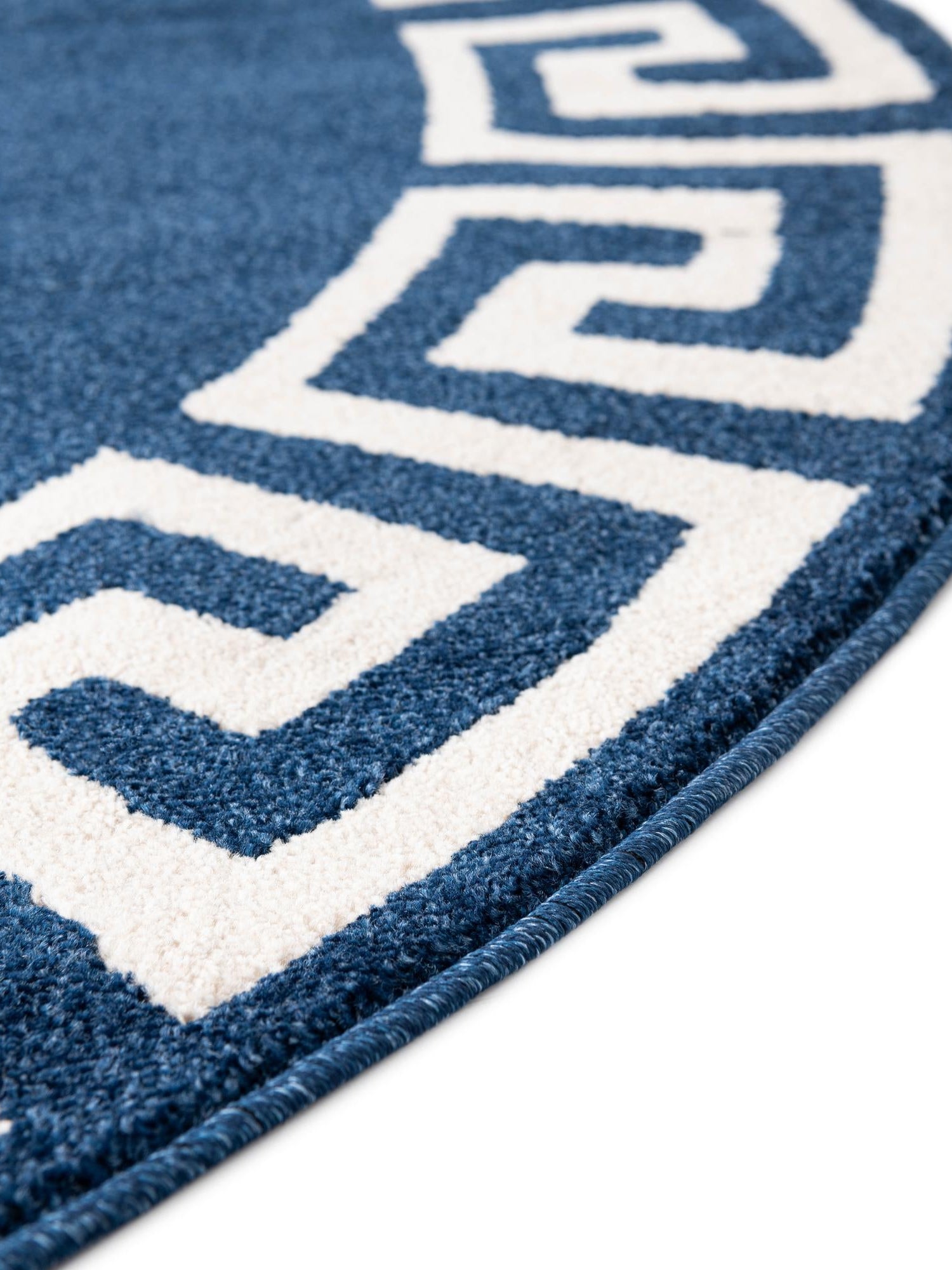 Navy Blue 6' 1 x 6' 1 Athens Round Area Rug 100% Polypropylene With Cotton Backing Easy Clean Indoor Living Dining Room Bedroom Office Carpet for Sale at Rug Engine