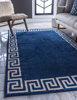 Navy Blue 5' 3 x 8' Athens Rectangle Area Rug 100% Polypropylene With Cotton Backing Easy Clean Indoor Living Dining Room Bedroom Office Carpet for Sale at Rug Engine