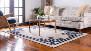 Beige and Blue 2' x 3' 1 Athens Rectangle Area Rug 100% Polypropylene With Cotton Backing Easy Clean Indoor Living Dining Room Bedroom Office Carpet for Sale at Rug Engine
