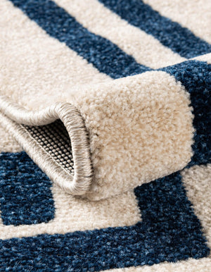 Beige and Blue 2' x 3' 1 Athens Rectangle Area Rug 100% Polypropylene With Cotton Backing Easy Clean Indoor Living Dining Room Bedroom Office Carpet for Sale at Rug Engine