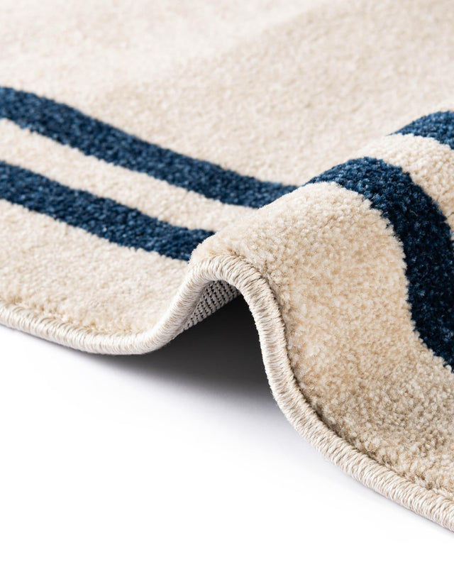 Beige and Blue 2' x 3' 1 Athens Rectangle Area Rug 100% Polypropylene With Cotton Backing Easy Clean Indoor Living Dining Room Bedroom Office Carpet for Sale at Rug Engine