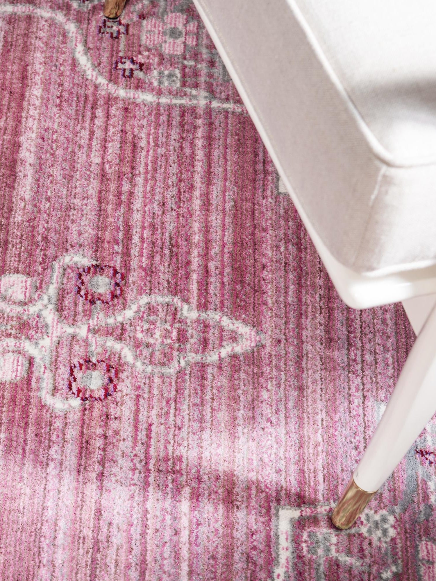 Pink 8' x 10' Austin Rectangle Area Rug 100% Polyester Durable Cotton Backing Living Dining Room Bedroom Office Vintage Decor Carpet for Sale at Rug Engine