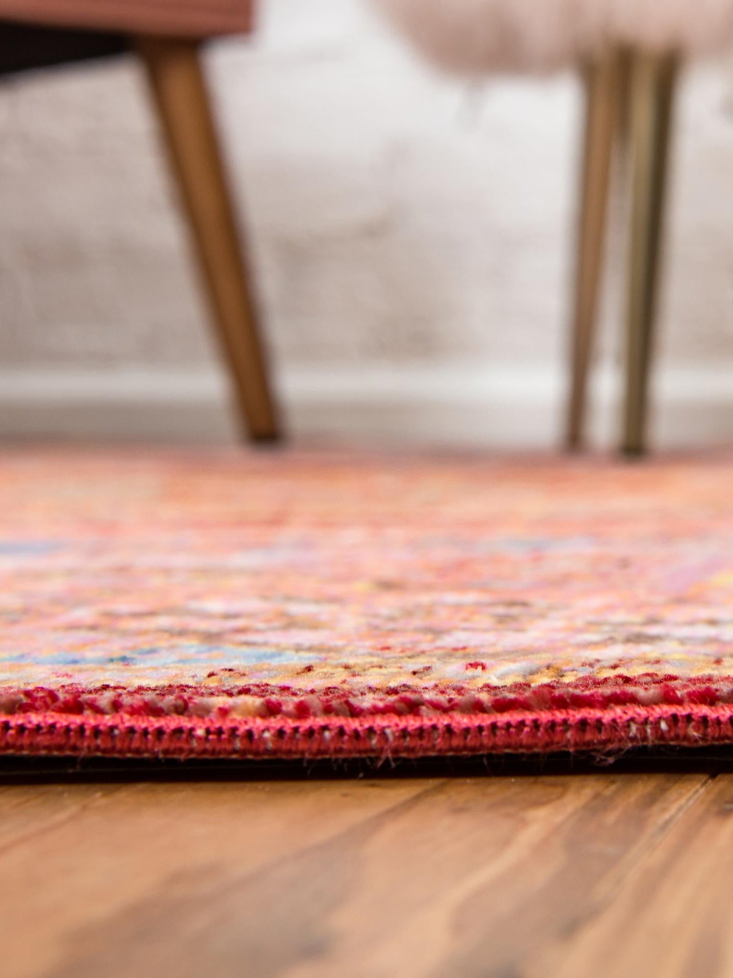 Peach 4' 1 x 6' 1 Austin Rectangle Area Rug 100% Polyester Durable Cotton Backing Living Dining Room Bedroom Office Vintage Decor Carpet for Sale at Rug Engine