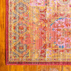 Peach 2' x 3' 1 Austin Rectangle Area Rug 100% Polyester Durable Cotton Backing Living Dining Room Bedroom Office Vintage Decor Carpet for Sale at Rug Engine