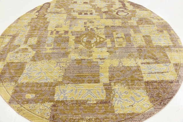 Light Brown 6' x 6' Austin Round Area Rug 100% Polyester Durable Cotton Backing Living Dining Room Bedroom Office Vintage Decor Carpet for Sale at Rug Engine
