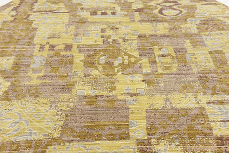 Light Brown 6' x 6' Austin Round Area Rug 100% Polyester Durable Cotton Backing Living Dining Room Bedroom Office Vintage Decor Carpet for Sale at Rug Engine