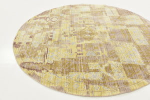 Light Brown 6' x 6' Austin Round Area Rug 100% Polyester Durable Cotton Backing Living Dining Room Bedroom Office Vintage Decor Carpet for Sale at Rug Engine