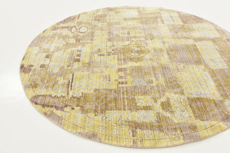 Light Brown 6' x 6' Austin Round Area Rug 100% Polyester Durable Cotton Backing Living Dining Room Bedroom Office Vintage Decor Carpet for Sale at Rug Engine