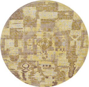 Light Brown 6' x 6' Austin Round Area Rug 100% Polyester Durable Cotton Backing Living Dining Room Bedroom Office Vintage Decor Carpet for Sale at Rug Engine
