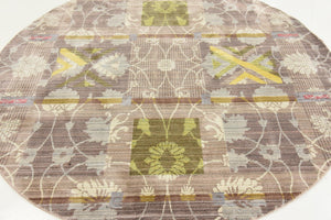 Brown 6' x 6' Austin Round Area Rug 100% Polyester Durable Cotton Backing Living Dining Room Bedroom Office Vintage Decor Carpet for Sale at Rug Engine