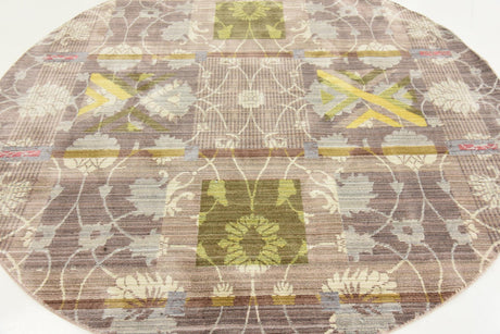 Brown 6' x 6' Austin Round Area Rug 100% Polyester Durable Cotton Backing Living Dining Room Bedroom Office Vintage Decor Carpet for Sale at Rug Engine