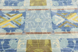 Blue 6' x 6' Austin Round Area Rug 100% Polyester Durable Cotton Backing Living Dining Room Bedroom Office Vintage Decor Carpet for Sale at Rug Engine