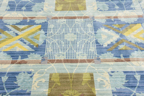 Blue 6' x 6' Austin Round Area Rug 100% Polyester Durable Cotton Backing Living Dining Room Bedroom Office Vintage Decor Carpet for Sale at Rug Engine