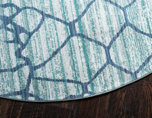 Light Blue 6' x 6' Austin Round Area Rug 100% Polyester Durable Cotton Backing Living Dining Room Bedroom Office Vintage Decor Carpet for Sale at Rug Engine