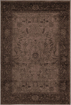 Brown 4' 1 x 6' 1 La Jolla Rectangle Area Rug 100% Polypropylene Traditional Pattern Easy Clean Carpet for Living, Dining, Bedroom, Office for Sale at Rug Engine