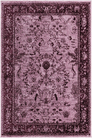 Purple 4' 1 x 6' 1 La Jolla Rectangle Area Rug 100% Polypropylene Traditional Pattern Easy Clean Carpet for Living, Dining, Bedroom, Office for Sale at Rug Engine