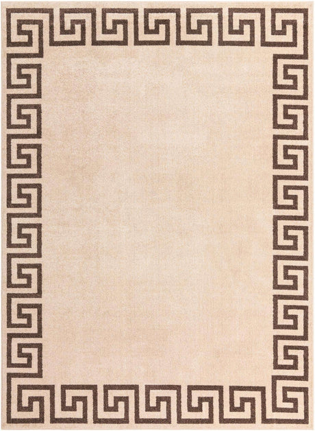 Beige and Brown 9' x 12' Athens Rectangle Area Rug 100% Polypropylene With Cotton Backing Easy Clean Indoor Living Dining Room Bedroom Office Carpet for Sale at Rug Engine