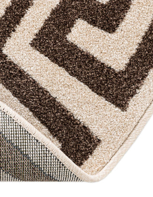 Beige and Brown 6' 1 x 6' 1 Athens Round Area Rug 100% Polypropylene With Cotton Backing Easy Clean Indoor Living Dining Room Bedroom Office Carpet for Sale at Rug Engine