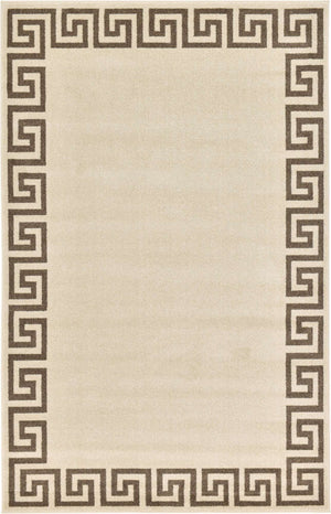 Beige and Brown 5' 3 x 8' Athens Rectangle Area Rug 100% Polypropylene With Cotton Backing Easy Clean Indoor Living Dining Room Bedroom Office Carpet for Sale at Rug Engine