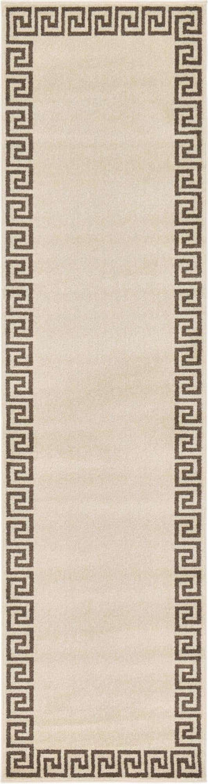 Beige and Brown 2' 7 x 10' Athens Runner Area Rug 100% Polypropylene With Cotton Backing Easy Clean Indoor Living Dining Room Bedroom Office Carpet for Sale at Rug Engine